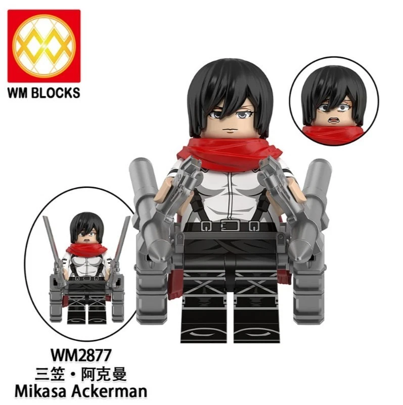 2 inch Custom Attack on Titan, Mikasa Ackerman Minifigure, New/Mint - Image 1 of 1
