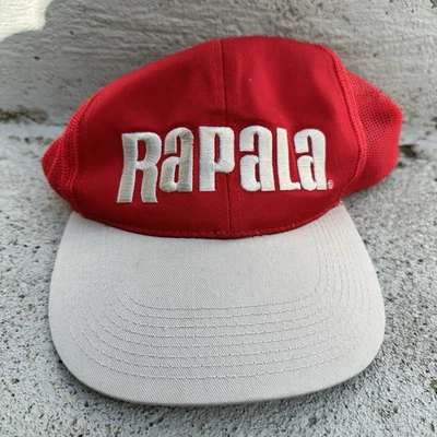 Vintage Rapala Signaturer Snapback Mesh Cap/Hat OSFA Red/Grey Pre-Owned - Image 1 of 4