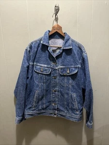 Vintage Lee Denim Jean Jacket Size Medium? Blue Button Up 80s 90s Single Stitch - Picture 1 of 7