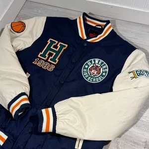 Stranger Things Netflix HAWKINS HIGH SCHOOL Bomber Button Up Jacket Sz S - Picture 1 of 11