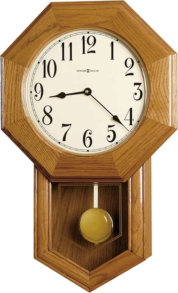 Howard Miller Elliott Wall Clock – Vintage Schoolhouse Style, Wooden Wall Clock, - Image 1 of 4
