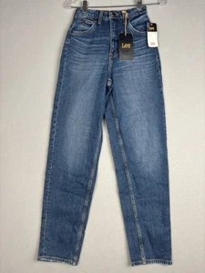 Lee Jeans Womens 24 Blue To The Max Small Batch Denim High Rise Tapered Stretch - Picture 1 of 17