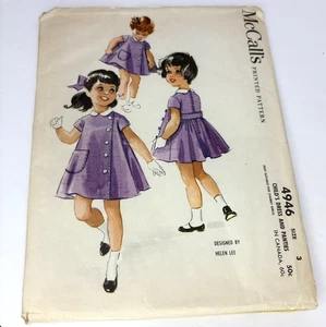 Vestido/bragas vintage 1959 MC CALLS PATTERN para niños talla 3 de Helen Lee #4946 sin cortar - Imagen 1 de 10