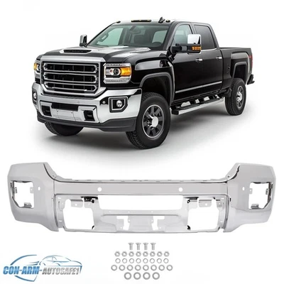 Chrome Front Bumper Face Bar W/ Sensors For GMC Sierra 2500 HD 3500 HD 2015-2019 - Image 1 of 4