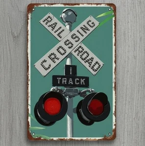 Railroad Crossing 1 Track 8 x 12 Novelty Metal Sign New Shrink-wrapped - Picture 1 of 2