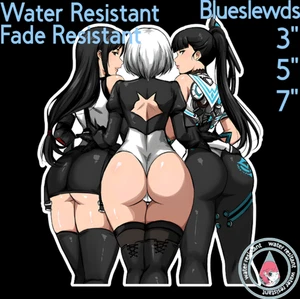 Tifa Lockhart, 2B & Eve 3" / 5" / 7" Lewd Anime Laptop Bottle Sticker - Picture 1 of 1
