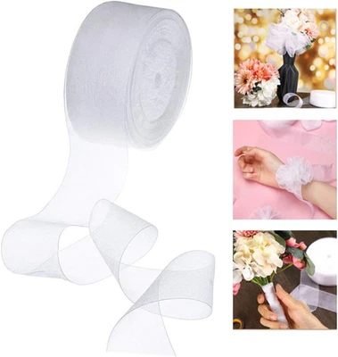 Organza Bänder Weiß Geschenkband Organza Band Tüllband 40Mm*50Yard Organzaband S - Bild 1 von 4