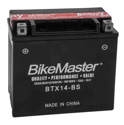 BikeMaster BTX14-BS Maintenance Free Battery Replaces YTX14-BS 12V 200CCA 781325 Foto 1 de 2
