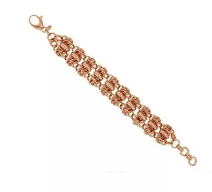 Bronzo Italia Rosetone Polished Woven Love Knot Bracelet 7-1/4" - Picture 1 of 1