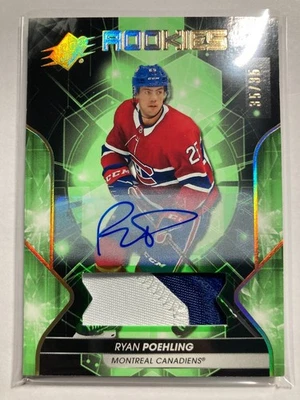 2019-20 SPx Material Autograph Premium #68 Ryan Poehling RC 35/35 - Image 1 of 2