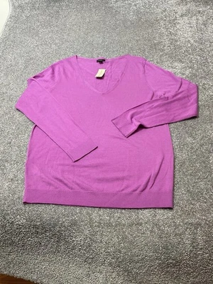Suéter Ann Taylor Extra Fino Lana Merino L/S Magenta XL Nuevo con Etiquetas Foto 1 de 4