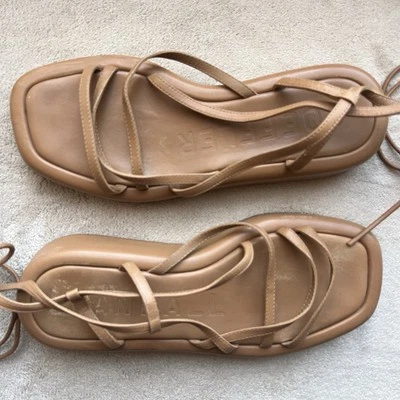 Sandalias de plataforma Loeffler Randall Beau envolventes de arena oscura para mujer 7 cordones con correa en el tobillo Foto 1 de 4