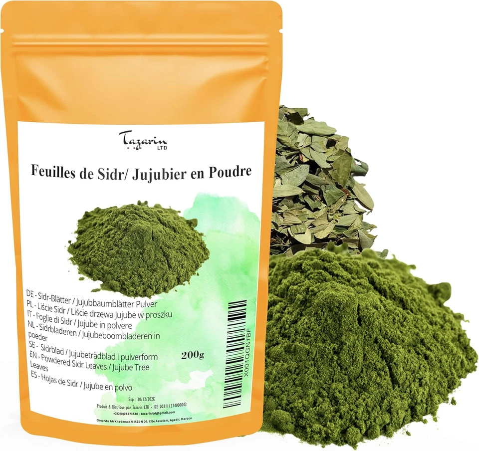 200G Gemahlene Sidr/Jujube-Blätter – Jujube-Pulver – Intensives Aroma Und Geschm - Bild 1 von 1