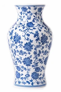 Blue and White Porcelain Décor, Blue and White Vase, Blue Vase, Chinoiserie V... - Bild 1 von 8