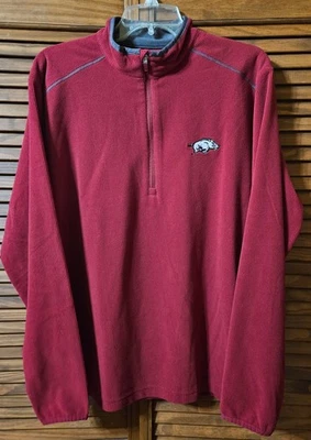 Men's Antigua Arkansas Razorback NCAA SEC Tribute 1/4-Zip Pullover, Cardinal Red - Image 1 of 3