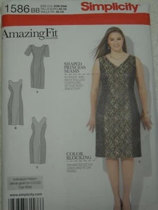 Dress Princess Amazing Fit size 20w-28w Simplicity 1586 Sewing Pattern - Picture 1 of 2