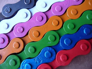 KETTE 1/2"" x 1/8"" BMX Farbe Fahrrad Fixie Single Speed Track Festes Fahrrad - Bild 1 von 11