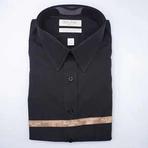 Roundtree & Yorke Gold Label Dress Shirt 17"-34" SLIM FIT Black Non-Iron NWT - Picture 1 of 12