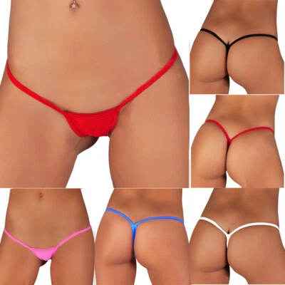 5er Pack Damen Sexy Mini Micro Bikini Tangas Y-Back Höschen Einfarbig Unterwäsche Panty - Bild 1 von 4