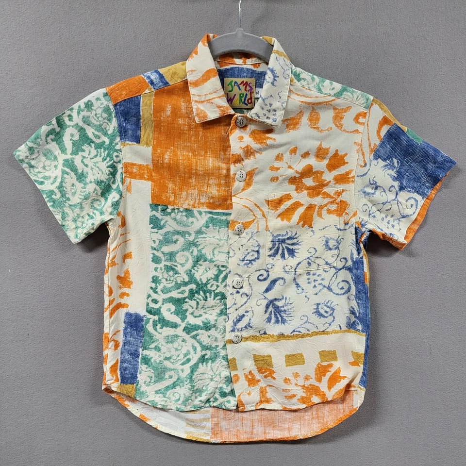 Jams World Shirt Boys sz Small Collared Button Up Short Sleeve Hawaiian Tropical - Image 1 of 4