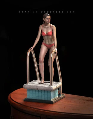 Phoebe Cates, Pool, Fast Times, sexy Pin Up, Figur, 3D Druck, Statue, UNBEMALT