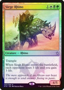 Siege Rhino FOIL Khans of Tarkir NM White Black Green Rare MAGIC CARD ABUGames