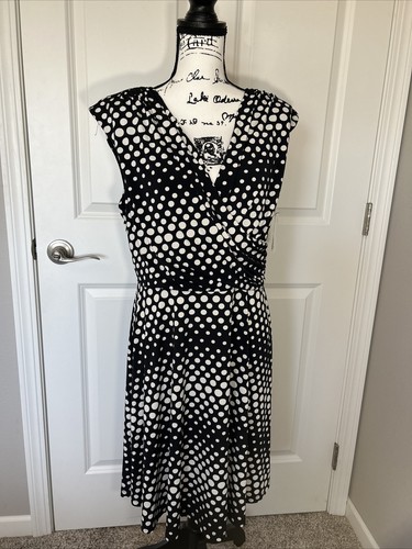 OFF WHITE Abito donna Alyx Limited nero e bianco sporco a pois scollo a V TG XL NUOVO CON ETICHETTE