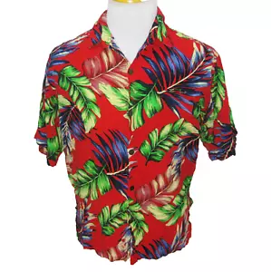 HIBISCUS Collection Herren (Größe Large) rot Blumen Hawaii Aloha Hemd 100% Viskose - Bild 1 von 4