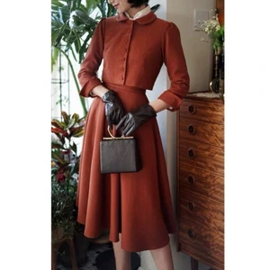 classic jacket women coat fall winter christmas suit skirt vintage antique - Picture 1 of 6