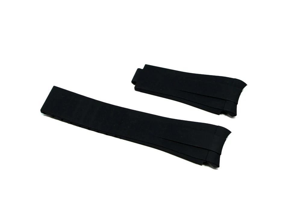 GECOMARKET Cinturino in silicone nero compatibile orologio Rolex Omega 20mm curva gomma