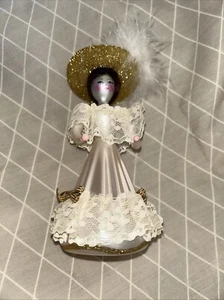 Ladies w/Elegance Glass Ornament Lady in White Dress 8” - Picture 1 of 9