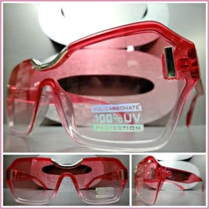 CLASSY CONTEMPORARY MODERN Cat Eye Style SUN GLASSES Transparent Hot Pink Frame - Picture 1 of 7
