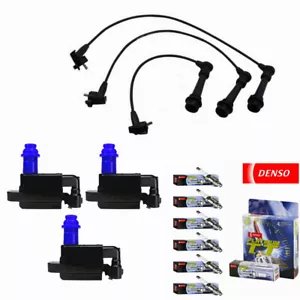 Ignition Coils Wire Set + Denso Spark Plug for 01-05 Lexus GS300 IS300 L6 3.0L - Picture 1 of 5