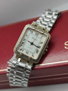 Vintage Watch Tank MICRO Style tank Paris Chiffres Romains Quartz Japan - Picture 1 of 24