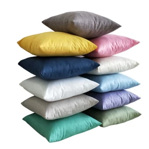 Solid Pillow Case 40x40 45x45 50x50cm Throw Cushion Cover Decorative Square - Picture 1 of 16