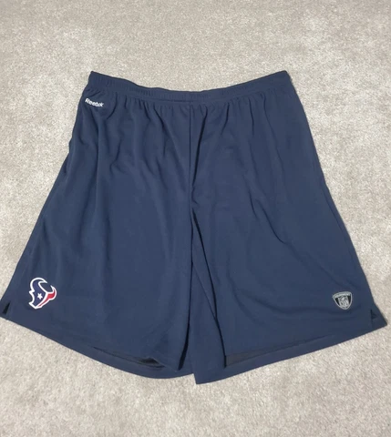 Houston Texans Shorts Reebok Mens Size 2XL XXL Navy Blue On Field Athletic Logo Cover