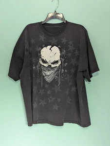 y2k skull with bandana stars black t shirt xl - Picture 1 of 8