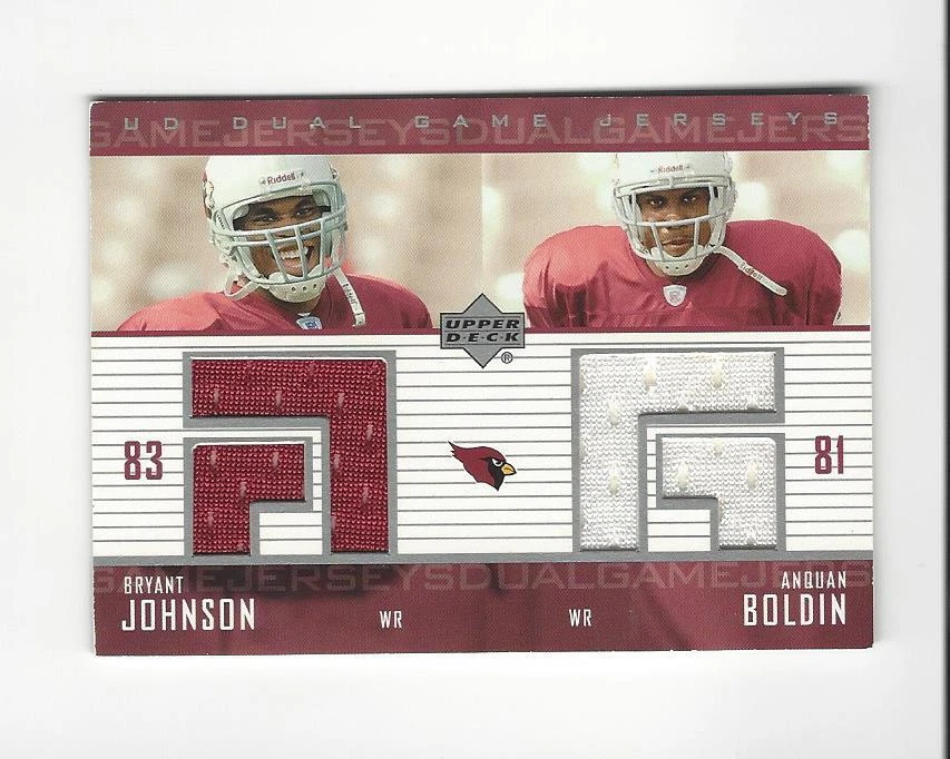 2003 Upper Deck Bryant Johnson/Anquan Boldin Rookie DUAL JERSEY Cardinals - Image 1 of 1