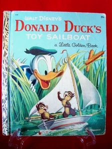 Walt Disney’s DONALD DUCK'S Toy Sailboat A Little Golden Book w/Chip N Dale 1954 - Picture 1 of 7