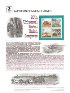 #341 25c 20o Congreso UPU 1989 #2334-23337A USPS Panel de Estampillas Conmemorativas - Imagen 1 de 1