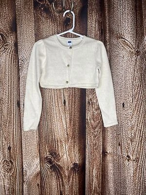 Usado en Excelente Condición Janie and Jack Cárdigan Recortado Suéter Talla 3 Dorado Brillante Metálico Foto 1 de 4