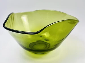 Cuenco grande de vidrio verde oliva Indiana vintage de juego de ensaladas 1978 - Imagen 1 de 12