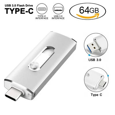 USB 3.0 Flash Drive 64GB OTG Type C Memory Stick U Disk Storage For Android PC - Image 1 of 4