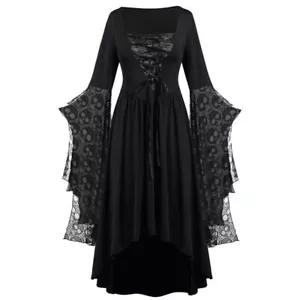 Women Renaissance Medieval Witch Fancy Dress Costume Gothic Victorian Long Dress - Picture 1 of 24