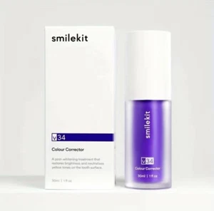 SmileKit V34 Colour Corrector, Purple Teeth Whitening, Tooth Stain Removal，30ML