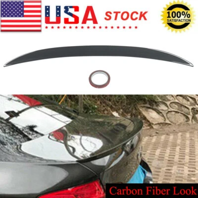For 11-16 BMW F10 5 Series 528i Trunk Lip Carbon Fiber Look Rear Spoiler Wing Foto 1 de 4