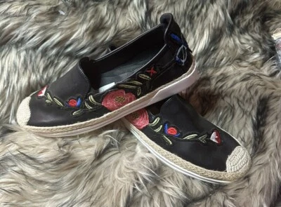 QUERIDO Mujer Alpargata Zapatos Planos Sin Cordones Boho Hippie Floral Zapato 10M Foto 1 de 4
