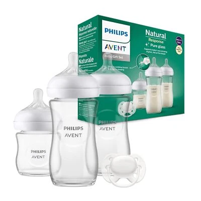 Philips Avent Baby-Flaschen aus Glas, Geschenk-Set für Neugeborene 3-tlg. - Bild 1 von 4