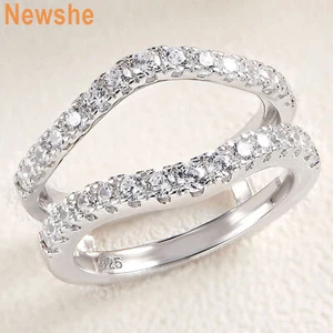 Newshe Sterling Silver Moissanite Ring Wrap Enhancers for Engagement Ring Sz7 - Picture 1 of 7