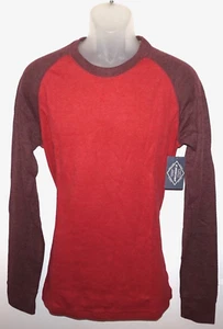 Nuevo con etiquetas Pullover térmico tejido raglán para hombre de St Johns Bay grande rojo dos tonos - Imagen 1 de 6